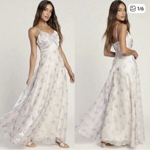 Lulu's Lavender Floral Maxi Dress